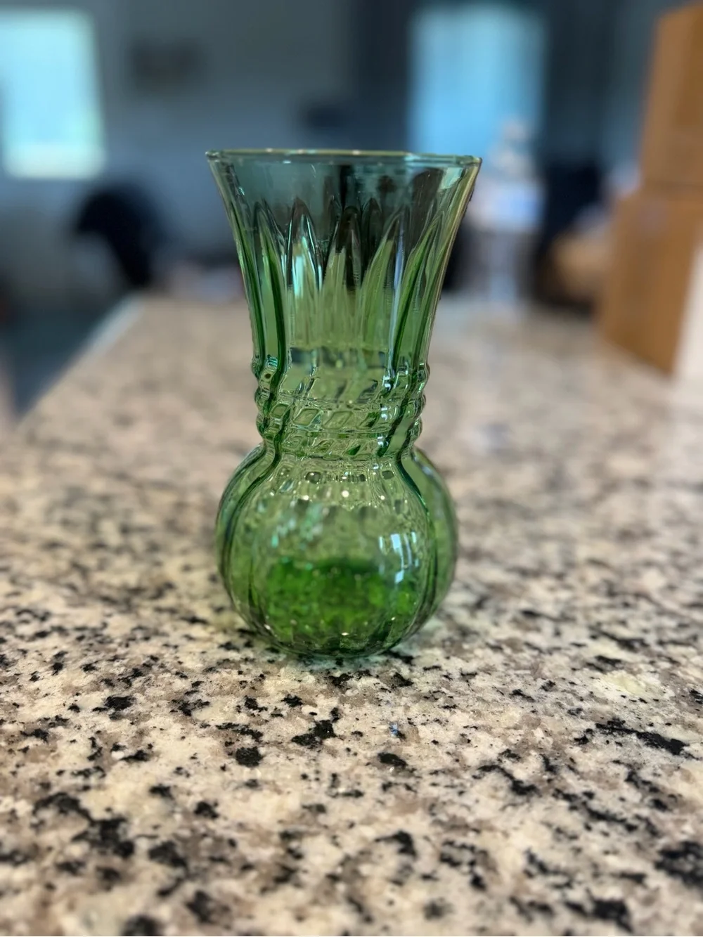 Anchor Hocking Green Glass Decorative Vase